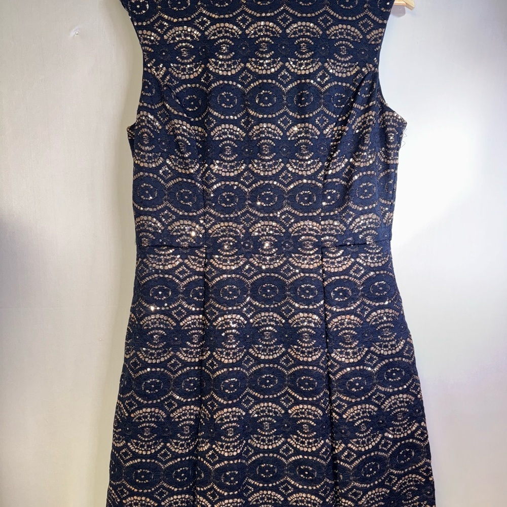 Vince Camino size 14‎ Elegant Sleeveless Navy Lace Dress A-line